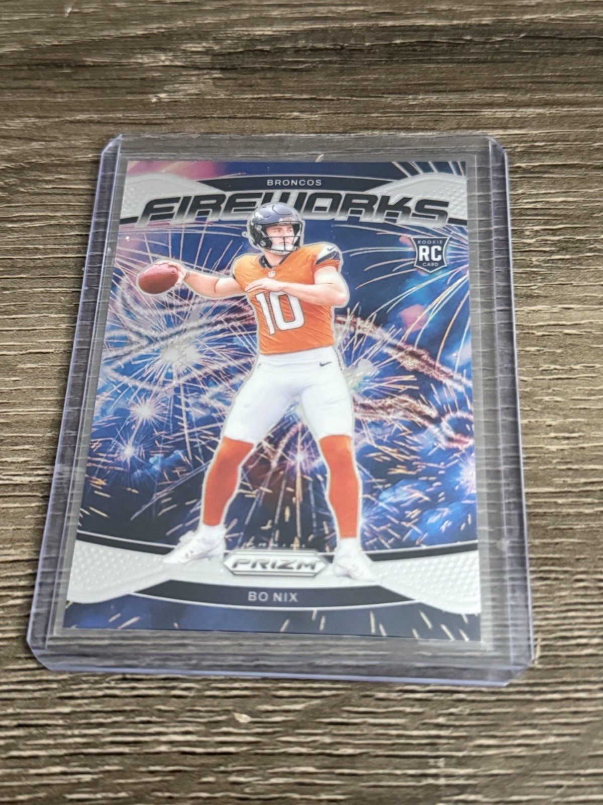 2024 Panini Prizm #23 Bo Nix Fireworks Denver Broncos Rookie RC