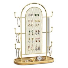 Jewelry Display Earring Stand Gold Organizer Earring StorageTree Jewelry Rack...