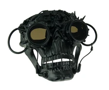 Scratch & Dent Black Steamskully Scary Spiked Steampunk Skull Costume Mask