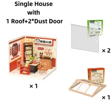 Rolife Panda Hot Pot DIY Modern Miniature Assembly Model Kit Tiny Accessories Th