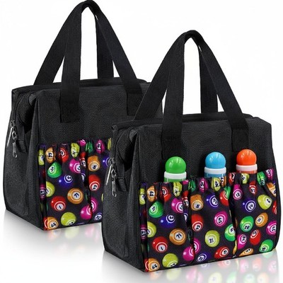 Paterr 2 Pcs Black Bingo Dauber Bag with 6 Pockets Large, Mainly in