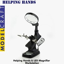 Helping Hands Magnifier Solder Station LED Light Work Holder Model Craft PCL2400