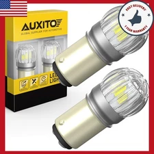 2x 1157 LED Tail Brake Stop Reverse Backup Turn Light Signal Bulbs White 2US6T A