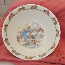 Vtg Royal Doulton Bunnykins Bowl Bunny Bath Time English Fine Bone China appx 6"