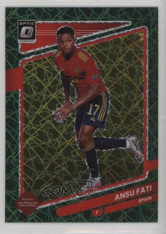 2021 Panini Donruss Road to Qatar Optic Green Velocity Prizm Ansu Fati #146 1lw4