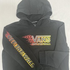 Vans Kids Youth Metallic Flame Black Pullover Hoodie Size XL