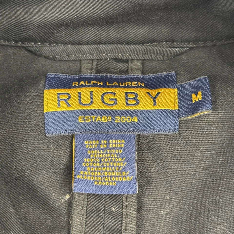 Ralph Lauren Rugby Women’s Trench Coat Rain Jacket Cotton Black Medium - No Belt - Image 2 of 4