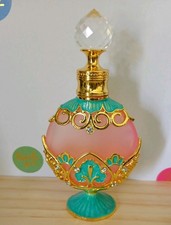 Large Glass Green And Pink Refillable Perfume Bottle
