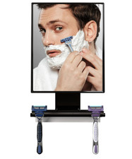 Espejo de ducha antivaho ajustable con escobilla, resistente y sin  xido