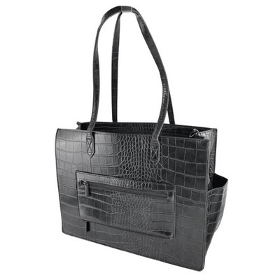 BEIS The Work Tote Large Black Croc Faux Vegan Leather Crosbody