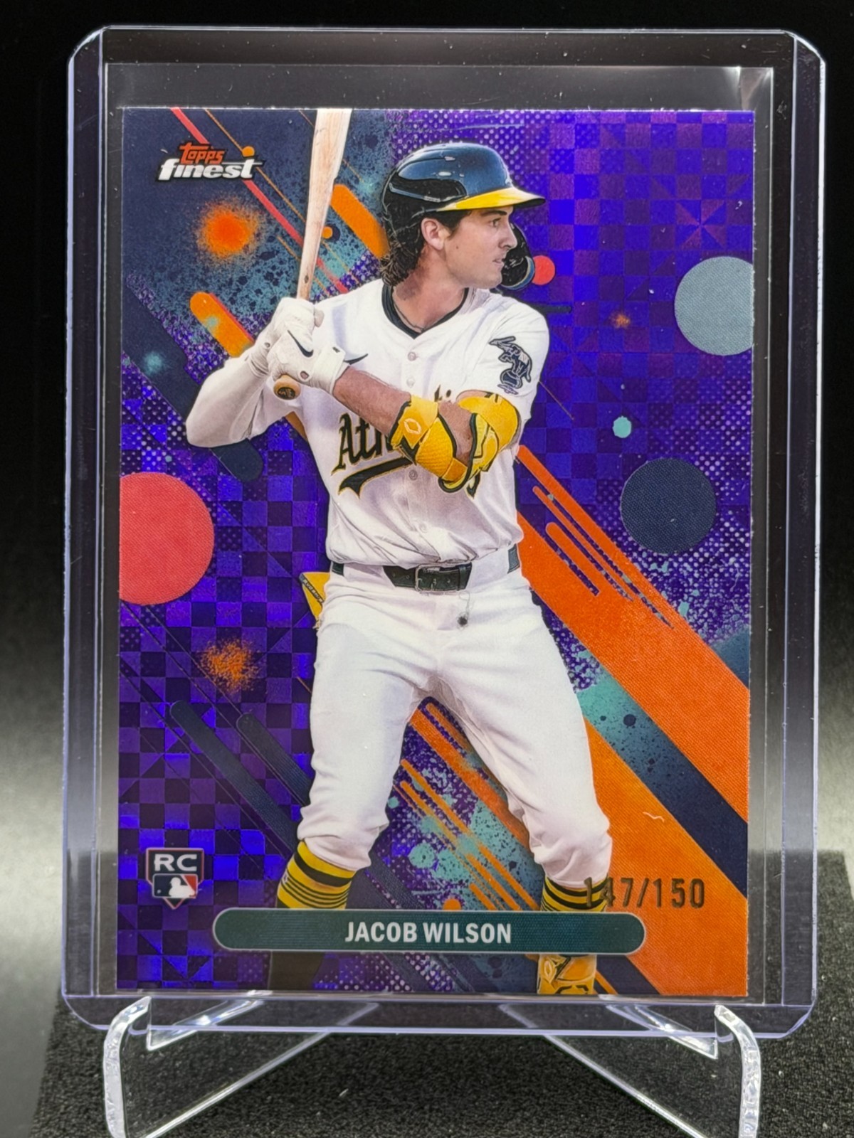 Jacob Wilson 2025 Finest Purple Checkerboard Refractor #147/150 (RC) - Athletics