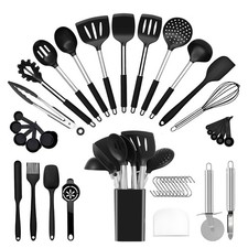 40 Pcs Kitchen Utensils Set Silicone Cooking, 446  Heat Resistance Stainless ...