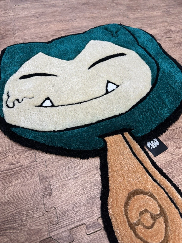 独特手工塔夫特 Snorlax "Popsicle" 神奇宝贝地毯 | 动漫粉丝艺术装饰 — 第 2/3 张图片