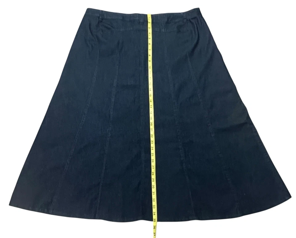 Falda Midi Denim Cato Modest 22W Elastizada Azul Marino Talla Grande Larga Cottagecore Foto 3 de 4