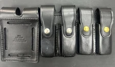 Dutyman Magazine Leather Pouch Blk         (9mm ) Silver And Brass. 3 Left