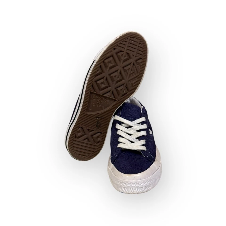 匡威 Converse One Star 低麂皮绒运动鞋海军蓝女式 5/男式 3 162576C — 第 3/4 张图片