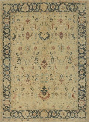 Vegetable Dye Beige Wool Ziegler Living Room Area Rug Handmade Carpet 8x10