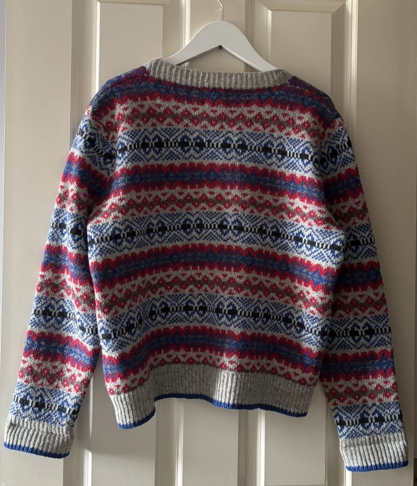 BRORA Cardigan 100% New Wool Fair Isle Knitted Button Up Multicolour size UK 12 - Image 4 of 4