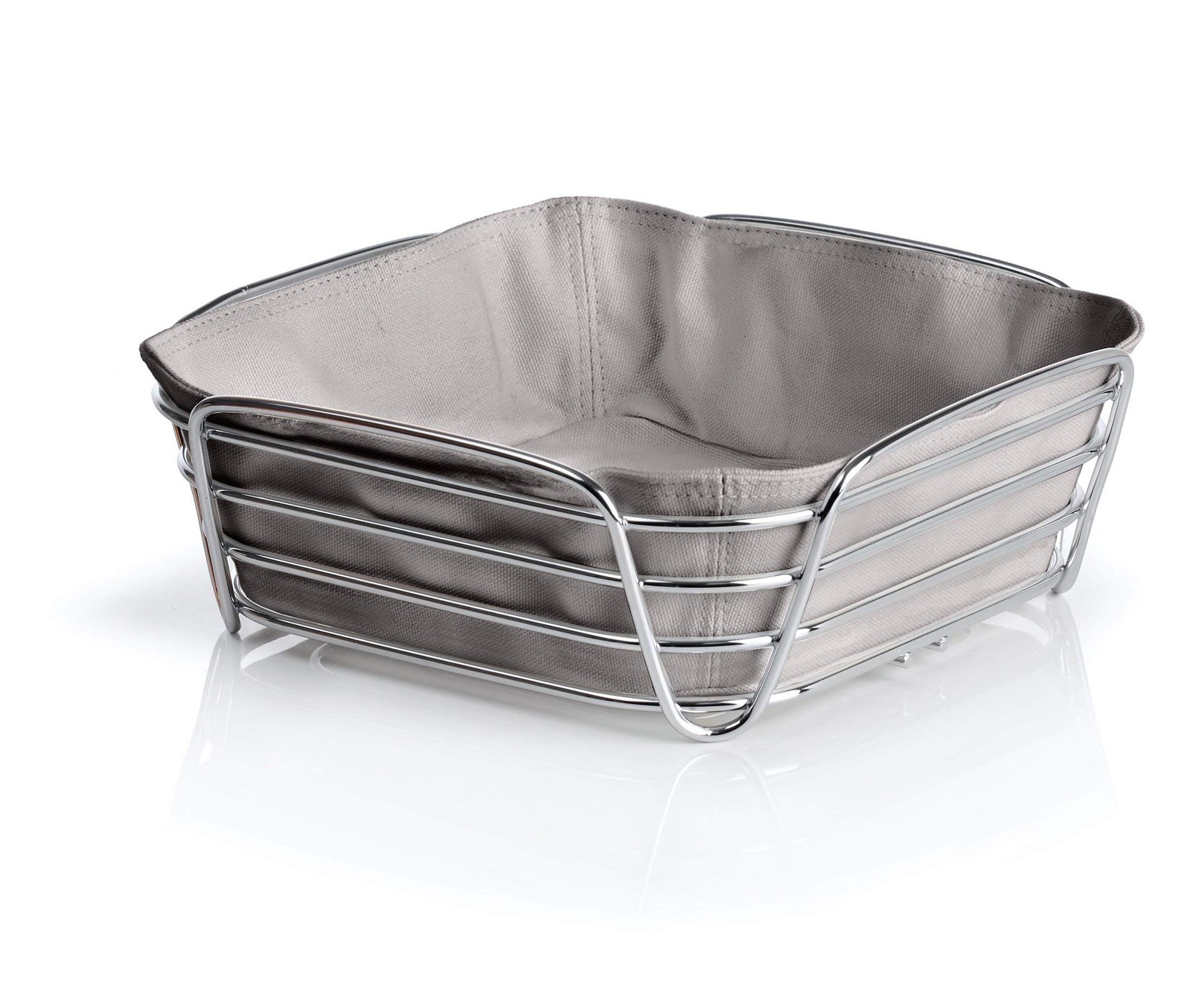 Blomus Bread Basket Taupe L - Bread Basket made of Chromed Steel and Cotton Fabr 13990₽