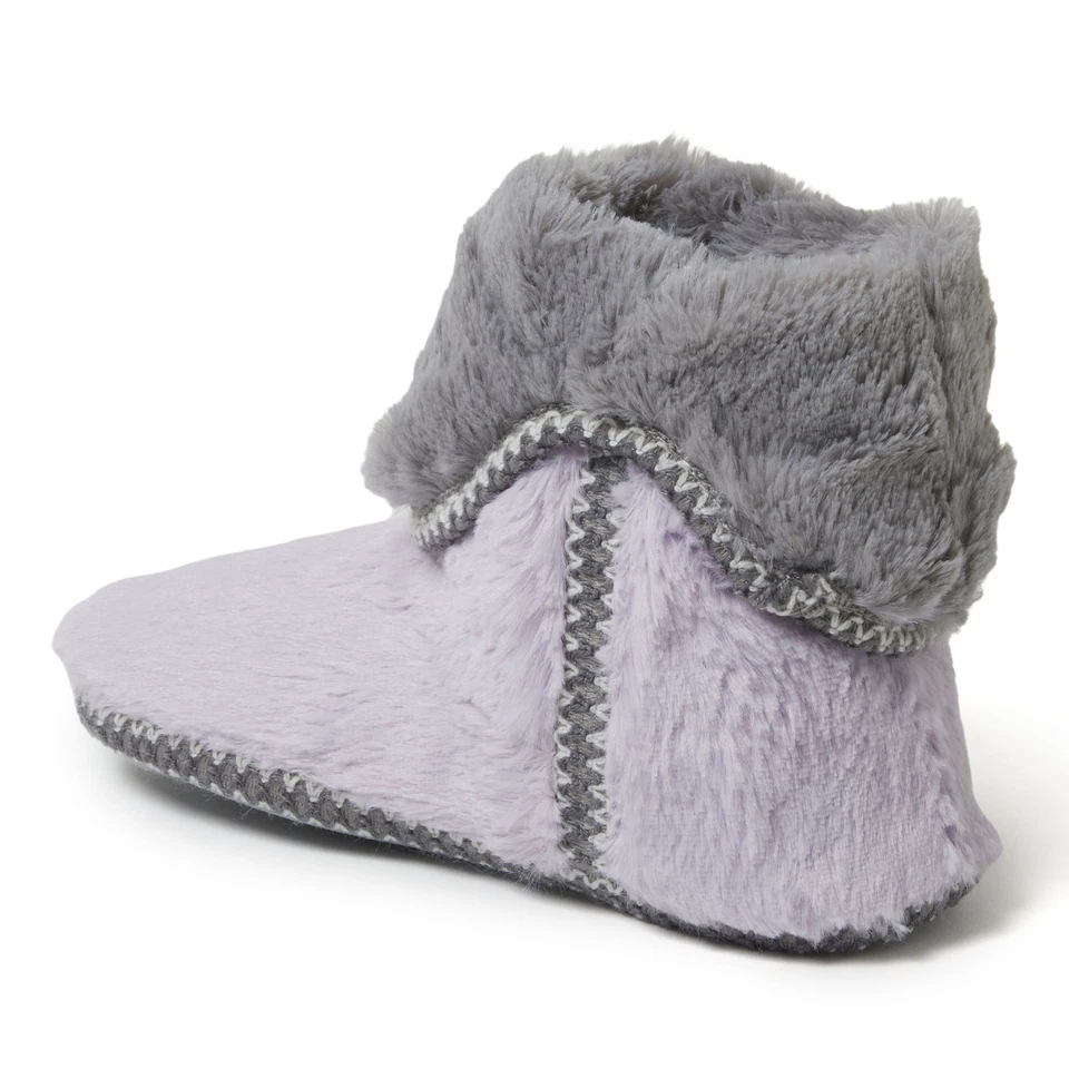 Dearfoams Women's Beth Faux Fur Fold Down Fuzzy Bootie House Slipper Boot - Image 2 of 4