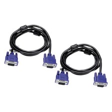 2 PCS VGA Cable 5 ft 15 Pin - Male to Male Video Cable Adapter Cord, Blue