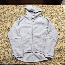 Nike Sportswear Fleece Full Zip Hoodie Gray High Low Hem Womens XS ws