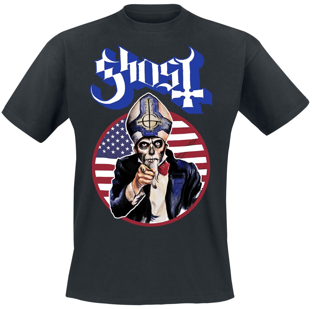Призрачная футболка Herren Uncle Papa schwarz Band-Товар, Группы, Nachhaltigkeit