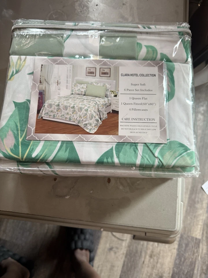 CLARA HOTEL COLLECTION 6 PIECES QUEEN SHEET SET WRINKLE FREE 100% COTTON TOUCH - Image 2 of 2