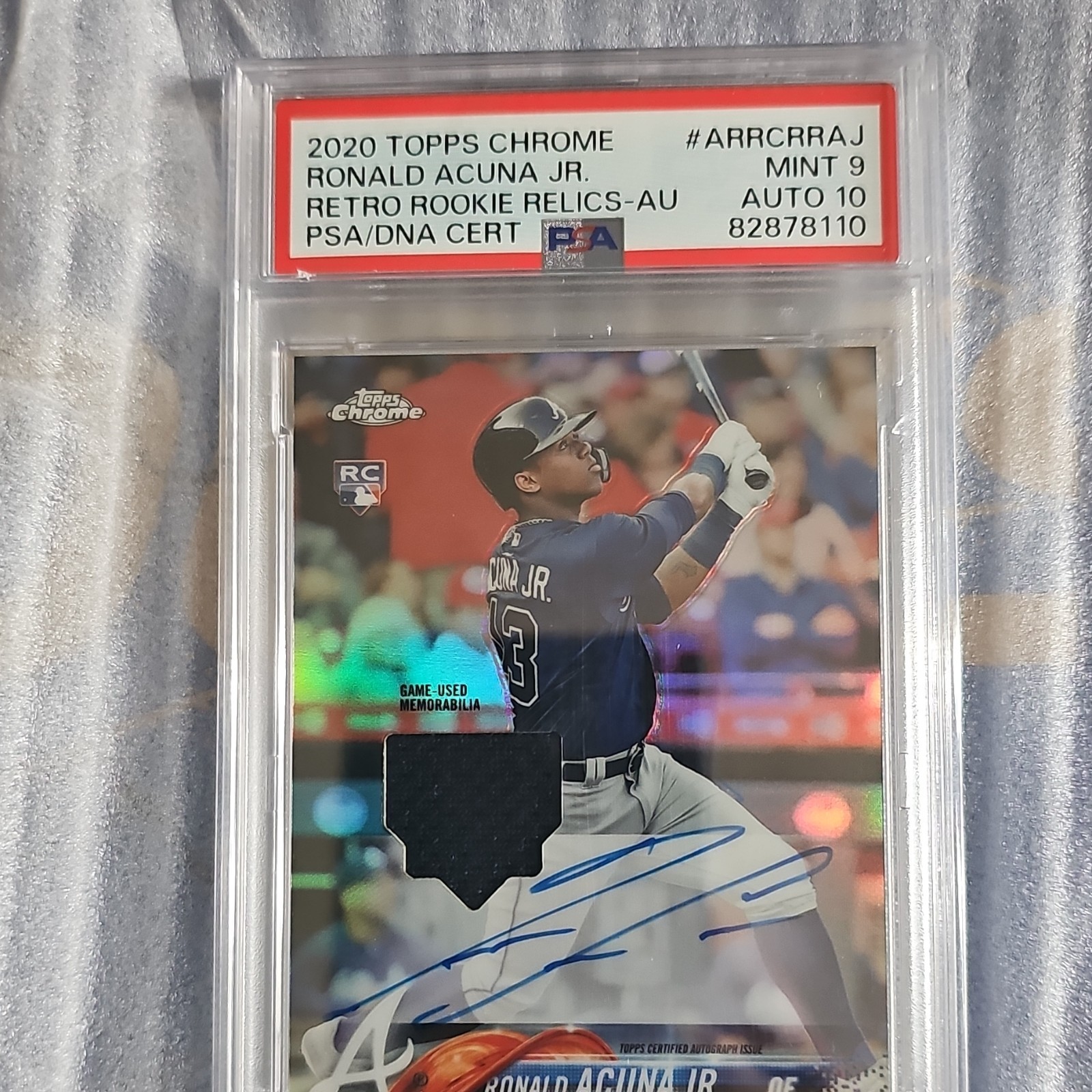 2020 Topps Chrome Ronald Acuña Jr. Retro Rookie Relic Auto /99 PSA 9 #ARRCR-RAJ