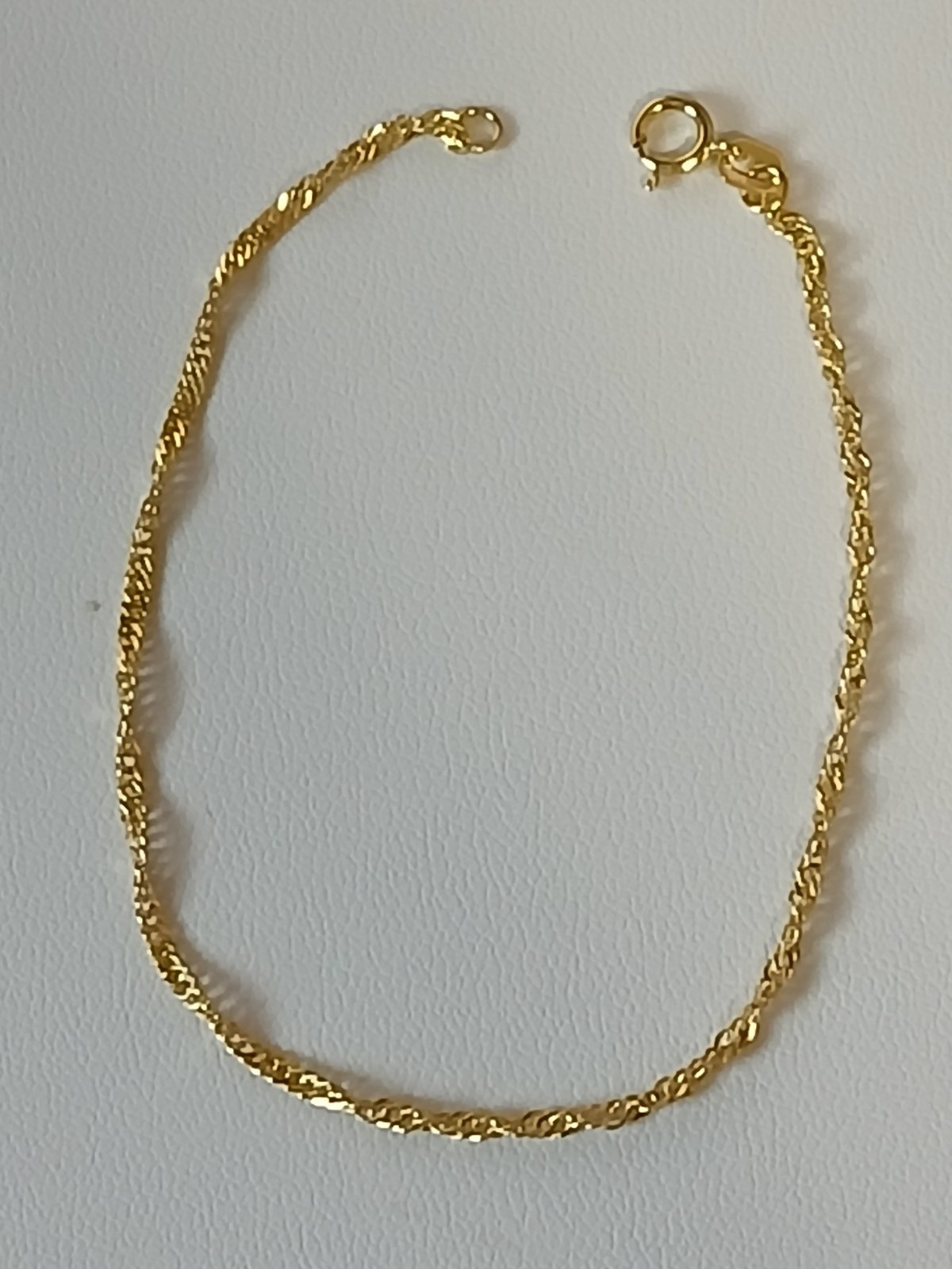 10k Twisted Singapore Link Yellow Gold Bracelet 6.5