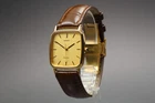 [Near MINT] Vintage Seiko Dolce 5E31-5A80 Gold Dial Tank Quartz Men's Watch JPN