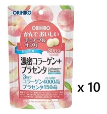ORIHIRO Chewable Supplement Collagen + Placenta 90 Tablets × 10 Made in Japan