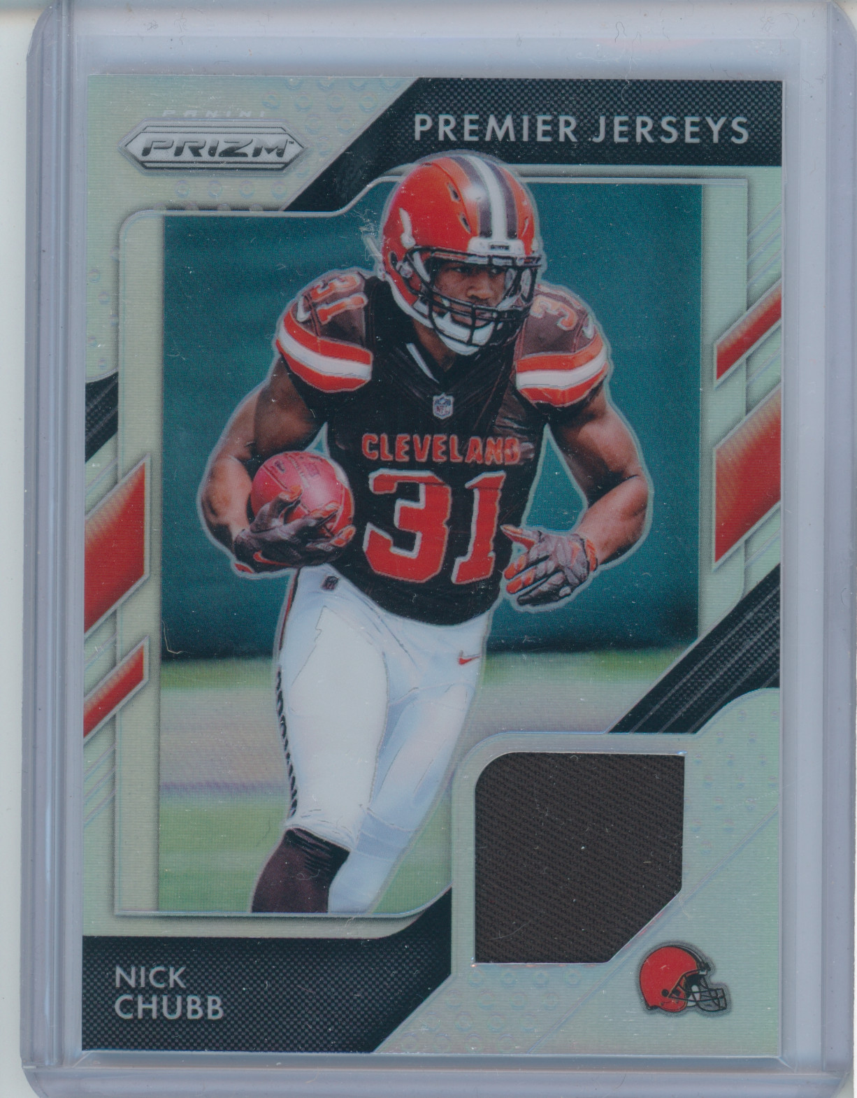 2018 Panini Prizm - Prizm Premier Jerseys Nick Chubb #PP-13 (MEM, RC) Browns
