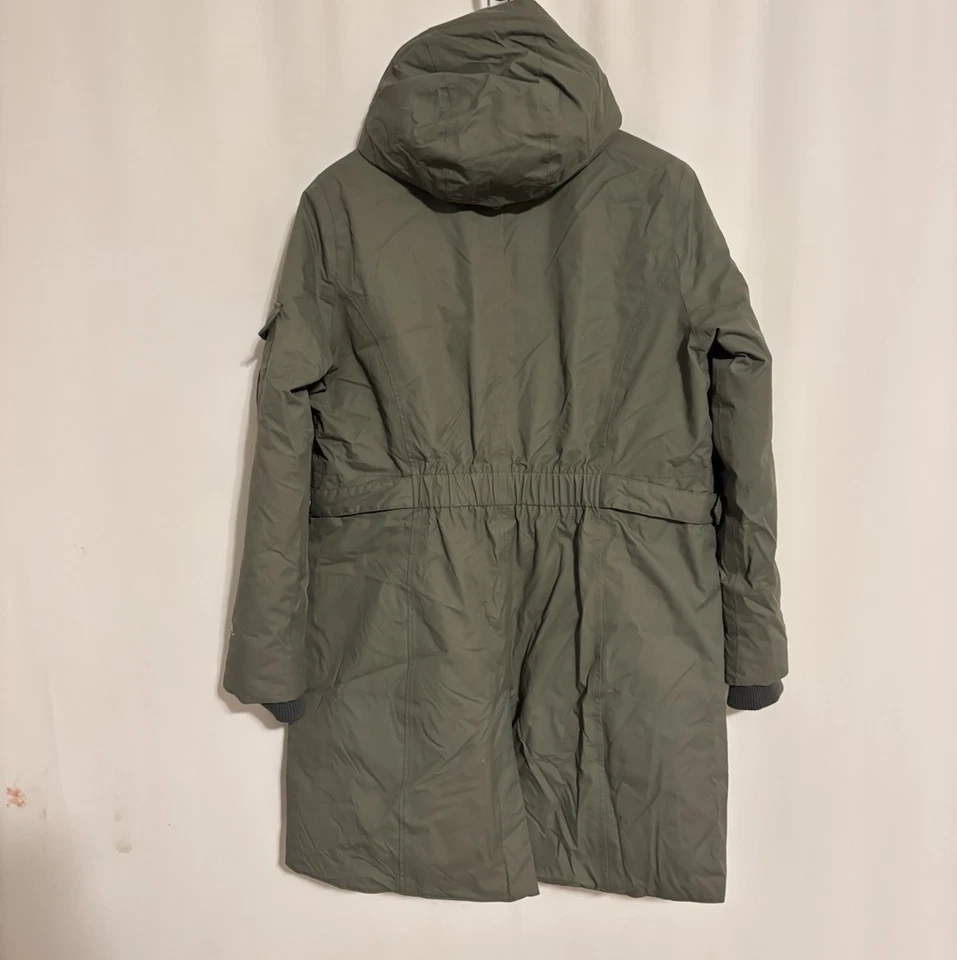 Abrigo Eddie Bauer para mujer pequeño grande verde acolchado capucha de ganso Foto 2 de 4