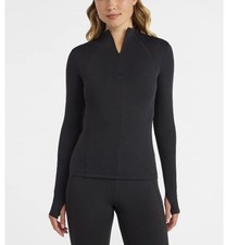 Av a Women  s Softsculpt Quarter Zip Long Sleeve Top Color Black S,M,L, XL New