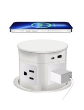 Pop Up Countertop Outlet with 15W Wireless Charger,Pop up Outlet,Max 20W USB