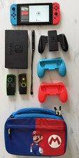 Nintendo Switch Console 32GB Neon Red Blue Joy-Cons Large Accessories Bundle