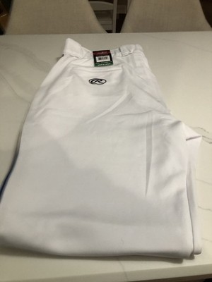 Rawlings Semi-Relaxed Fit Baseball Pants With Blue Stripe Size: Men s Large