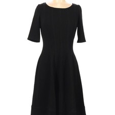 Signature by Robbie Bee Little Black Textured Knit Dress Women's Size Medium