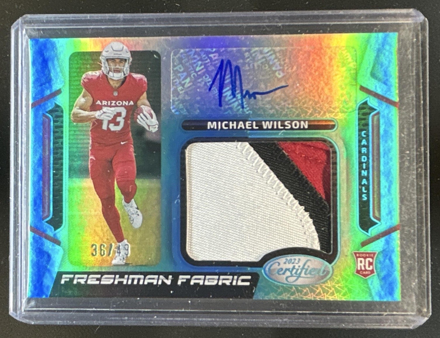 Michael Wilson Panini Certified Freshman Fabric Mirror Signature #FFMS2 Mirror Teal