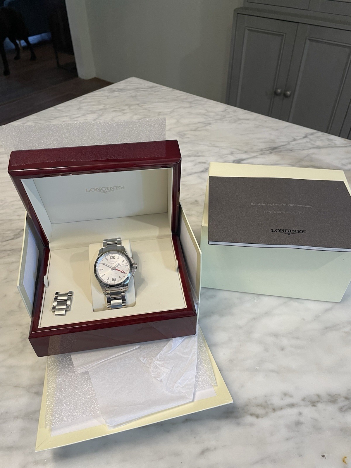 LONGINES CONQUEST GMT AUTOMATIC WATCH SILVER DIAL - image 2