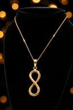 9ct Yellow Gold Infinity Pendant 375 Hallmarked British Made Brand New Boxed