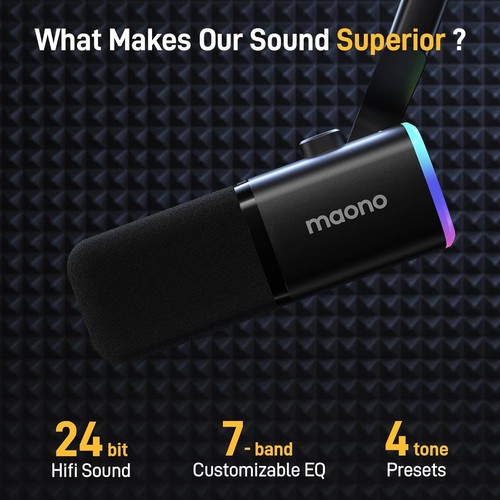 Microfono da Gioco Dinamico con Braccio Boom: XLR/USB Microfono Podcast con Soft... - Foto 2 di 8