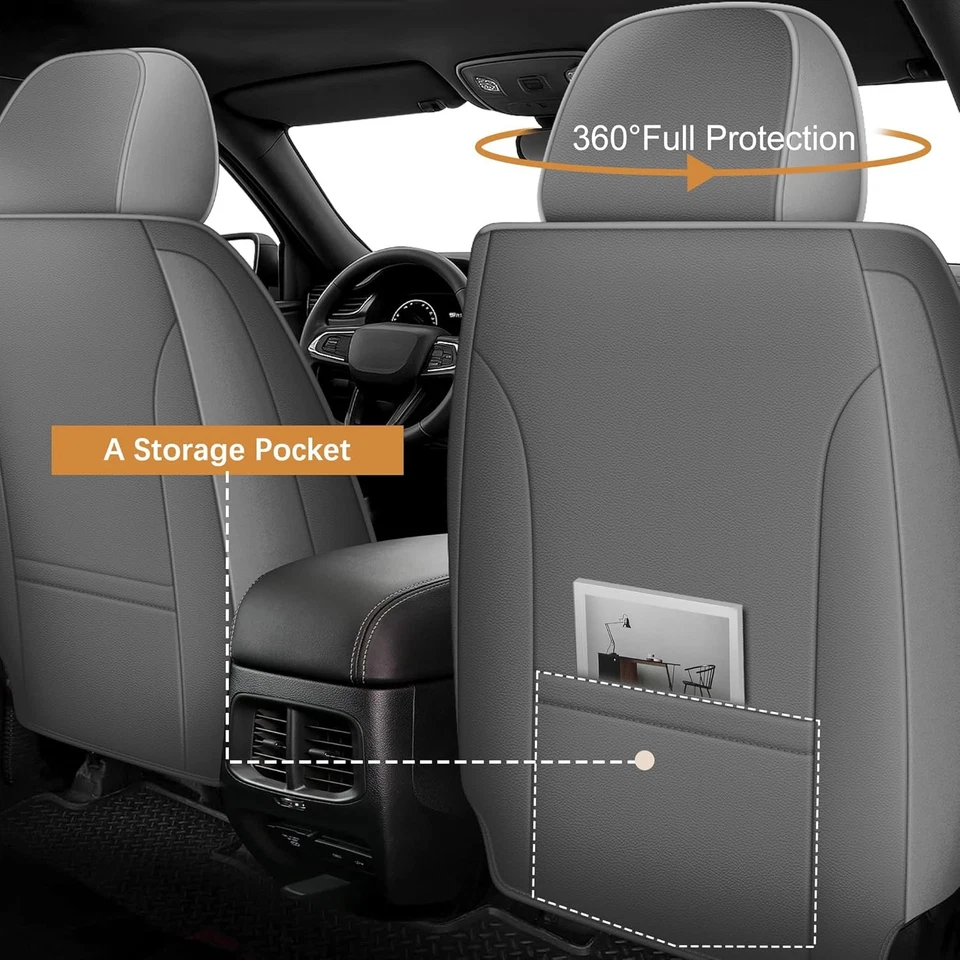 For Jeep Compass 2012-2026 Car Seat Covers (5 Seats) PU Leather Cushion Foto 3 de 4