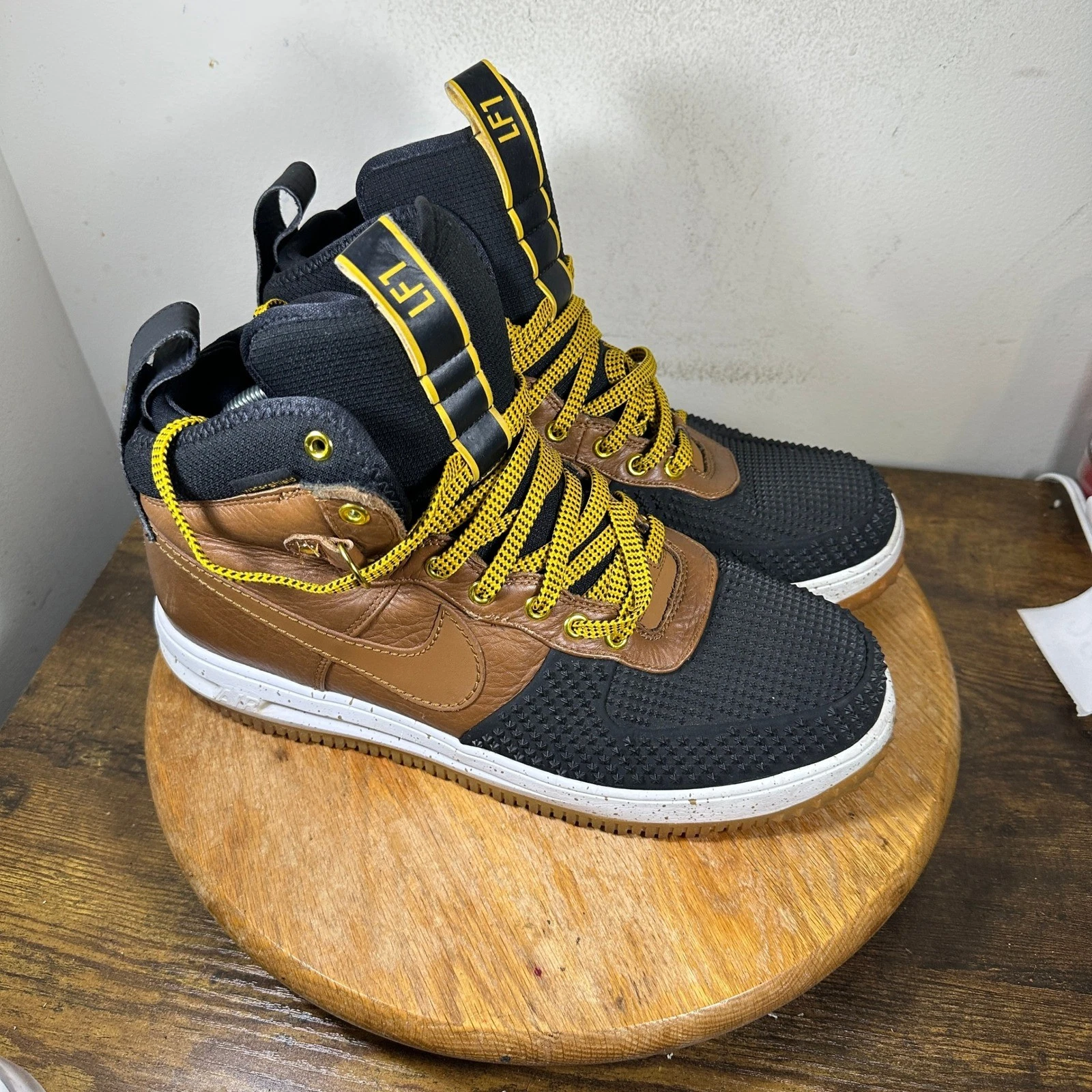 Nike Lunar Force 1 Duckboot Mens 12 Brown Black 805899-004 Winter Boots