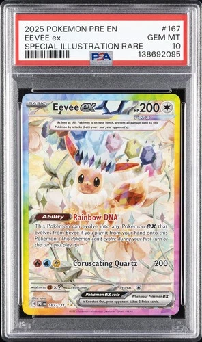 2025 POKEMON PRE EN-PRISMATIC EVOLUTIONS #167 EEVEE EX PSA 10