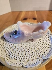 Fenton Glass Rosalene Hand-Painted Slipper