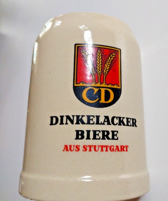 Gerz Dinkelacker Biere Aus Stuttgart 0.5L West Germany Stoneware Beer Stein Mug
