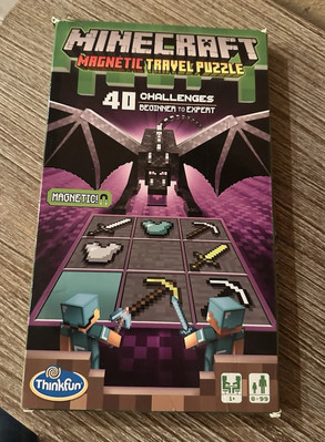 Minecraft Magnetic Travel Puzzle with 40 Challenges for Kids STEM Logic Game EUC