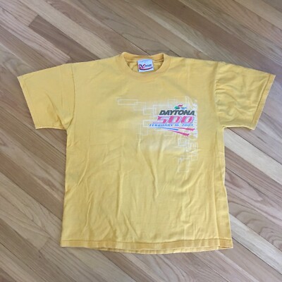 VTG 2003 Daytona 500 T-Shirt Gold M Chase Nascar Winston Cup Cotton Racing